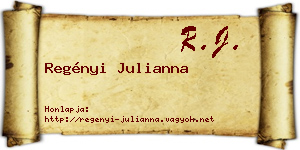 Regényi Julianna névjegykártya